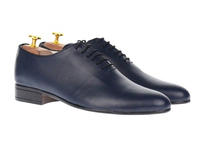 Pantofi barbati eleganti din piele naturala de culoare bleumarin inchis NIC5BLMBOX